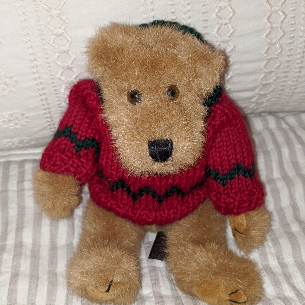 Boyd's Bear in red Christmas tree sweater